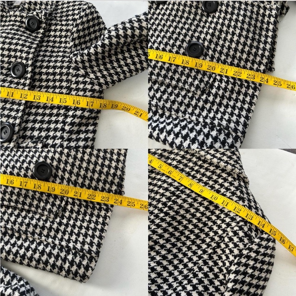 Vintage Y2K Mudd double-breasted Houndstooth Peacoat wool blend size medium - Picture 7 of 8